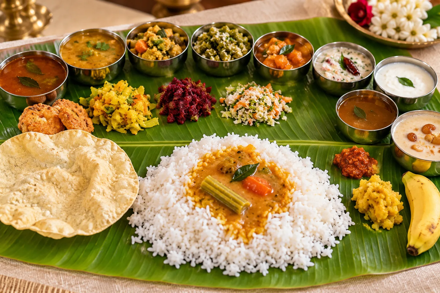 South Indian catering spread